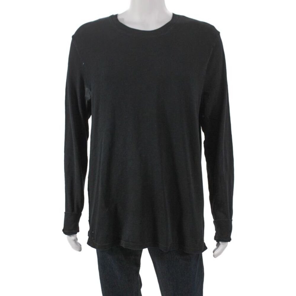 Cotton Citizen Mens Basic Long Sleeve T-Shirt Black 100% Cotton Size L